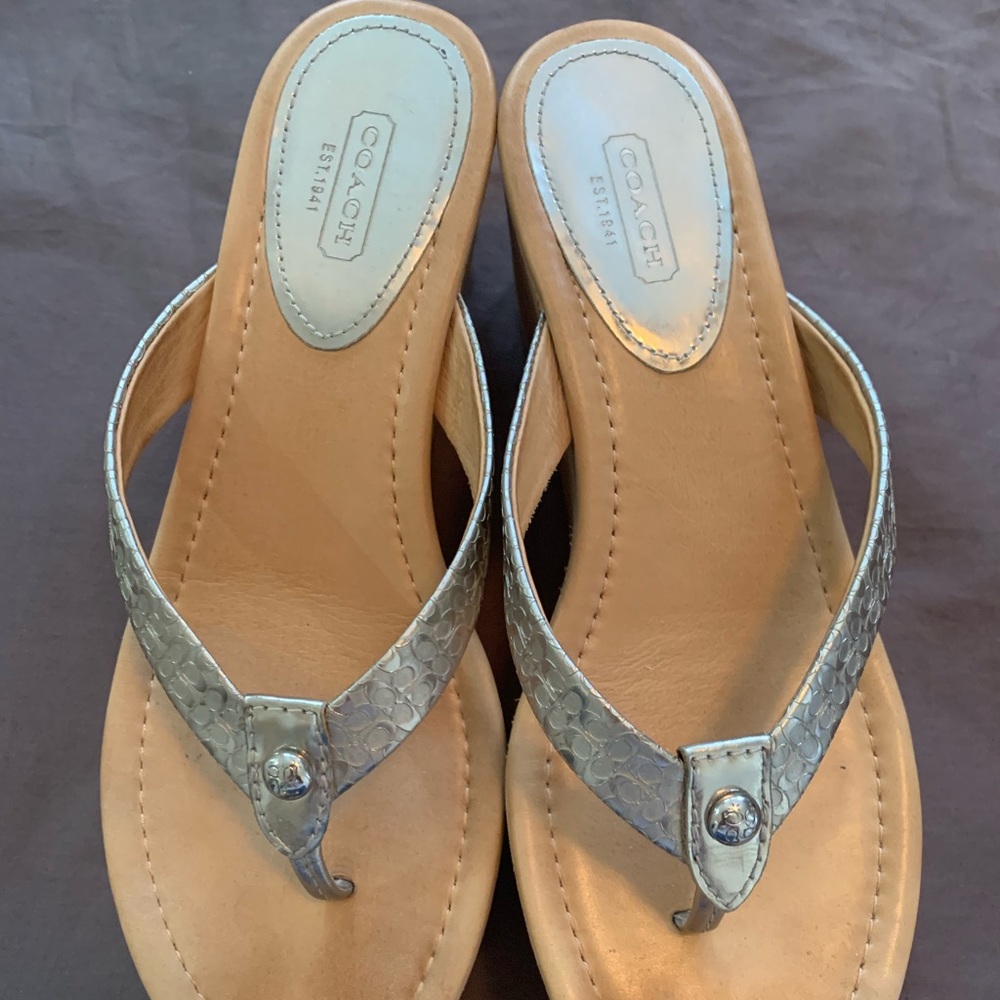 Coach Sandals. Size 9. Silver